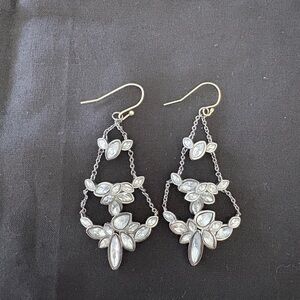 Alexis Bittar Silver Crystal Chandelier Drop Earrings